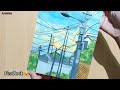 Super easy sunset painting/Acrylic painting for beginners/Easiest acrylic painting/sunset painting