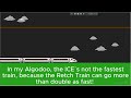 The Retch Train is faster than all the other trains in my Algodoo!