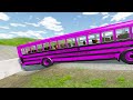 Bus vs Deep Water - Speed Bumps - Truck Bus Rescue - Train vs Cars - BeamNG.Drive