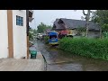 Super heavy rain helps relieve stress. Walking in the village with heavy rain.Wonderland Indonesia