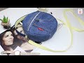 THE BEST DIY ZIPPER JEANS BAG WITH A POCKET😍👍🏻 LONG STRIP | Old Clothes Recycle Idea