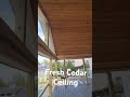 Cedar ceiling on covered deck