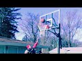 John Okapal Shoots Basketball Hoops on a Cold Day Jan 5, 2016