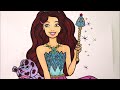 Rainbow Barbie and Puppy Friend Relaxing and Creative Coloring l Disney Brilliant