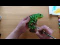 How to make a Chameleon from a Pebble and Polymer Clay.