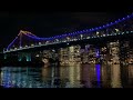 Quick night walk along Brisbane River toward Howard Smith Wharves