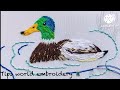 Duck embroidery  🦆 | Mallard duck hand embroidery 🪡 | Tips world embroidery 🧵