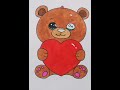 Drawing of Teddy Bear'...by colour sketch pen/ Please like the video and subscribe... ❤️🙏