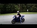 Girl rides Yamaha R6 \ First time