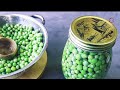 How to prepare canned peas... store it for 1 year! Use fresh without freezing
