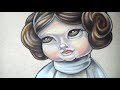 Drawing Princess Leia as a little girl with Prismacolor Premier Soft Core colored pencils