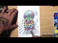 Drawing a Jellyfish with Prismacolor Pencils and Watercolor