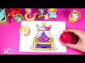 Disney Princess Baby Drawing and Painting with Surprise Toys Ariel Belle Jasmine Cinderella Rapunzel