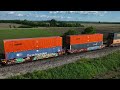 Up close look at the Crooked River Bridge as intermodal passes; UP intermodal flys down BNSF rails