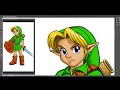 Desenhando e colorindo Link do Legend of Zelda