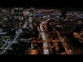 Night helicopter flight over Los Angeles