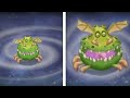 Pentumbra, Epic Viveine, X'rt and Rare Pluckbill - Distortion compared | my singing monsters