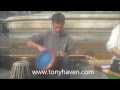 Tony Haven busking with Tabla in Montpellier