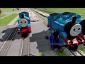 Big & Small SpongeBob on a motorcycle with Saw wheels vs Train | BeamNG.Drive