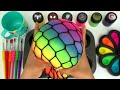 ASMR Slime Video | How To Make a Rainbow Giant Slime Ball Into Fruit Slimes