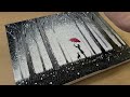 Black & White / Easy acrylic painting technique for beginners / Dog under umbrella