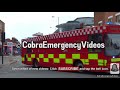 Big video of unmarked police cars and emergency vehicles responding with siren and lights