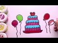 Birthday Cake Drawing, Painting and Coloring for Kids, Toddlers 🎂 | Step by Step | Draw Cute Cake
