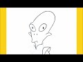 How to draw Kif with guidelines step by step (Futurama)