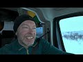 Riding Into a Massive Blizzard & Whiteout Snow Storm in Heavy Snowfall. Van Life Winter Camping.