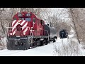 Smoke and Snow! Farewell to the ALCO 251 on the Minnesota Commercial Railway. Ex CP RS-18u.