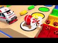 Police Car Breaking Blocks and Painting Street Vehicle with Learn Colors | ZORIP