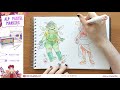 Making Seasonal Character Designs! | ArrtX PASTEL Markers Review