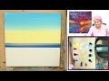 Stunning ocean Sunset clouds beach 🌟🎨 How to paint acrylics for beginners: Part 1