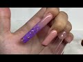 TRYING A HUGE $20 POLYGEL KIT FROM AMAZON! PURPLE GLITTER POLYGEL NAILS✨ | Nail Tutorial