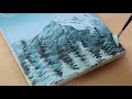 Winter mountain scenery / Acrylic painting for beginners / PaintingTutorial