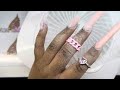 PINK & MINT VALENTINE NAILS  🩵💖✨ | HOW TO FLOWER HEART 🌸 | FULL ACRYLIC NAIL TUTORIAL ✨