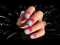 DIP POWDER ON SHORT NAILS | BOMB POP NAILS WITH EYE SHADOW!!