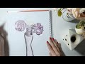 Purple satin fabric/ pencil and Marker blending technique/fashion illustration