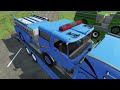 TRANSPORTING COLORED FIRE DEPARTMENT CARS TO THE GARAGE BY MAN TRUCK ! Farming Simulator 22