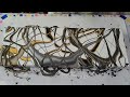 (420) ACRYLIC POURING - RIBBON Pour - Fluid Art Collaboration - Elegant Neutral Metallics