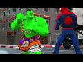 Spiderman Big fight with bad guys hulk big vs joker vs venom| Game GTA 5 superheroes