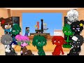 Monster school + red react to Animation vs Minecraft ep 27/GCRV
