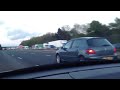 Burnt out truck on M56