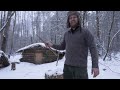 big snowfall in  huge dugout, the guests are in winter shelter, new dugout stove