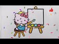 Hello kitty painting 🎨 Drawing pages Coloring and painting for preschool kids and toddlers