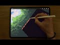 PROCREATE Landscape DRAWING Tutorial in EASY Steps - Secret Forest Hut