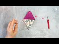 DIY Easy to make triangular pouch / coin purse / free pattern [Tendersmile Handmade]