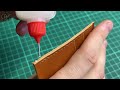 Making a Bifold wallet from vegetable tanned leather Buffalo by #wildleathercraft. Free pattern PDF.