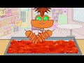 Inside Out 2 - ANXIETY  | Convenience Store Random Orange Food Mukbang | ASMR | Animation