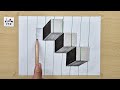 3d drawing easy on paper for beginners